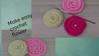 Make crochet flower very easily گل بافتنی آسان و زیبا