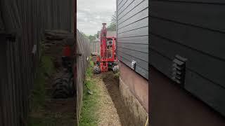 Excavating Exterior Foundation for WaterProofing #excavator #waterproofing #drain #plumbing #kubota￼