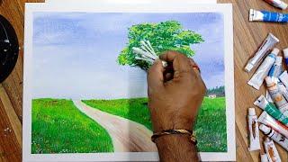 Summer Grass flowers Acrylic Painting tutorial #Kidspainting #acrylicpainting for beginners #days52