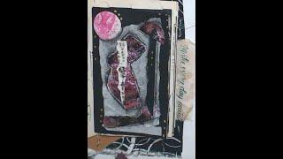 Junk-Usi light&dark hell&dunkel Gelli Art Journal Junk Mond Sonne Moon Sun #junkjournal Teil 4