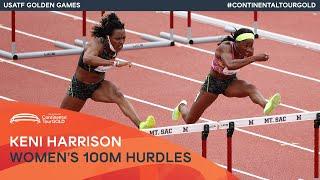 Keni Harrison storms to 12.48 over 100m hurdles | USATF Golden Games Continental Tour Gold