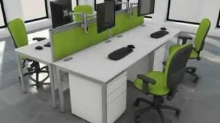 Office Furniture White Bench Desk Green Option