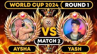 CARROM POOL WORLD CUP 2024 | ROUND 1 - MATCH 2 | Aysha Aziz Vs Yash Gaming