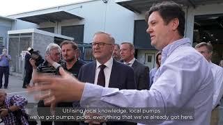 Australian Prime Minister inspects Energy Storage Industries iron flow batteries