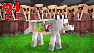 Scary Villagers Apocalypse vs. Mikey and JJ Doomsday Bunker in DOG in Minecraft (Maizen)