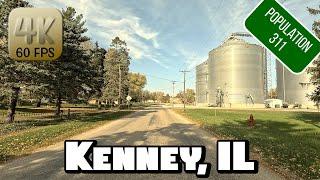 Driving Around Small Town Kenney, Illinois in 4k Video