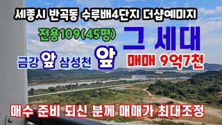 744.금강과 삼성천이 감싸는 세종시 수루배4단지  더샵예미지 45평 매매 구억칠천만원