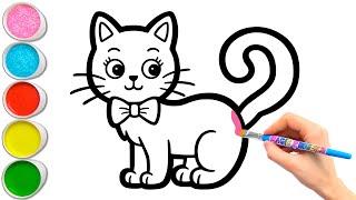 5 Beautiful Cats Drawing and Painting for Kids  Learn Easy Drawing Techniques #369