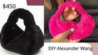 DIY Alexander Wang Scrunchie Small Bag | DIY Faux Fur Shoulder Bag #diy