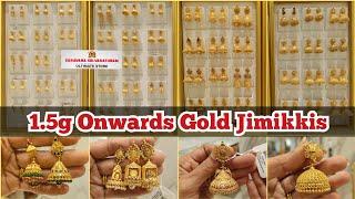 1.5g Onwards Gold Jimikki | Light weight Dailywear to wedding Jhumka Designs | Saravana Selvarathnam