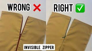 How to sew an invisible zipper the right way without a zipper foot / beginners guide