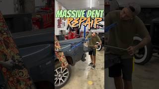 Large dent repair with hot glue #autobodyrepair #automobile #paintlessdentrepair #dentrepair