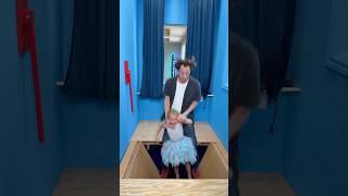 Dad sends kid down trap door! 