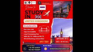 Study in UK  for International Students | Admission Open | Low Initial Deposit | Top Universities