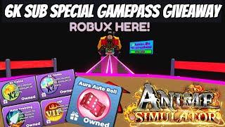 SPECIAL GAMEPASS GIVEAWAY ON ANIME SIMULATOR | JOIN NOW!