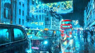 Heavy Rain Hits London at Christmas ️ London Christmas Lights Walk Tour 2024  4K HDR