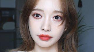 GRWM 레드 브라운 메이크업 (개기름No! 무너짐없이 보송하게 완벽 베이스 루틴) Red Brown Makeup