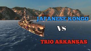 Battle Of Warships | when IJN  KONGO makes 2 arkansas helpless