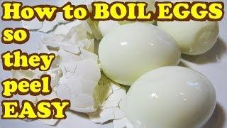 HARD BOILED EGGS - How to BOIL EGGS so they PEEL EASY and NO Eggshells Stick/Sticking! - HomeyCircle