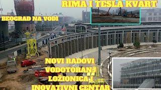 Beograd uz Rimu kreće i Tesla kvart,Vodotoranj montaza požarnih stepenic,kod Ložionice novo zelenilo