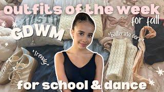 what i wear in a week to school + dance | *outfit inspo* *fall fashion* *ballet core* *teen fashion*