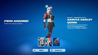 How To Get Karuta Harley Quinn Skin NOW FREE In Fortnite! (Unlock Karuta Harley Quinn Bundle)