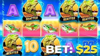 25$ SPINS ON BIG BASS BONANZA! (A LOT of bonuses)