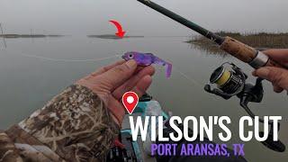 Kayak fishing for REDFISH and SPECKLED TROUT- WILSON'S CUT (Port Aransas, TX)