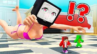 JJ TINY vs TV WOMAN Save Mikey in HOUSE VILLAGE! SHE FIND HIM! JJ Save Mikey in Minecraft - Maizen