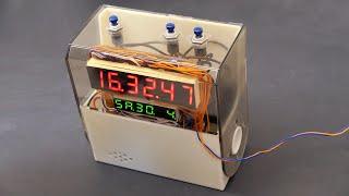 DIY alarm clock with date, timer, stopwatch and digital speed adjustment