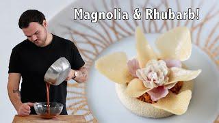 The Perfect Magnolia & Rhubarb Dessert! Great Recipes & Fine Dining Techniques!