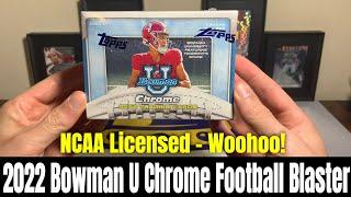 2022 Bowman University Chrome Football Blaster Box! NCAA Licensed Now Too!!