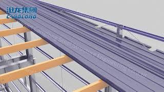 Insulation EPS roof sandwich panels installation guidance with 3D animation by CANGLONG Group