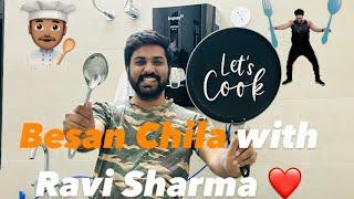 Cooking with a banker️ Besan Chilla Khaoge? Ravi Sharma