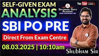 SBI PO PRE 2025 | Self-Given Exam Analysis by Shubham Sir | #SSA #ShubhamSir #sbipo #sbi #sbiexam