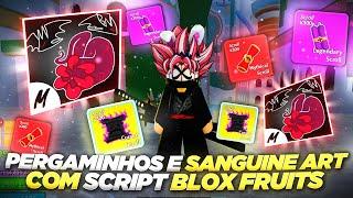 PEGANDO SANGUINE ART e PERGAMINHOS MÍTICOS com SCRIPT BLOX FRUITS (CELULAR/PC)