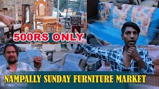 Nampally Sunday Furniture Market ₹ 1500 Cheap & best Second Hand Roadside Furniture in Hyderabad