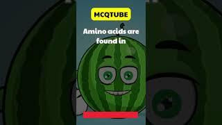 Amino acids are found in? - MCQTUBE #acidsbases #mcqtest #mcqs