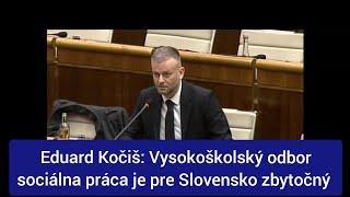 Eduard Kočiš: Vysokoškolský odbor sociálna práca je pre Slovensko zbytočný