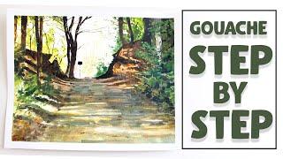 Paint a Landscape in Gouache - GOUACHE TUTORIAL #3