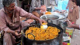 Jalebi Making | Crispy Jalebi at Street Food of Karachi Pakistan