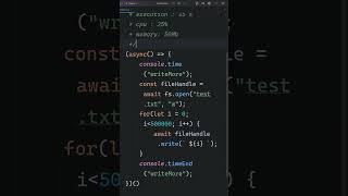 Check the execution time and benchmark of the Nodejs File system