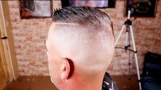 High & Tight Skin Fade Textured Top w/Hard Part Simple To Follow Haircut Tutorial (HD)