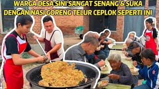 MASAK NASI GORENG TELUR CEPLOK BUAT WARGA DESA UNTUK MERAYAKAN ULANG TAHUN DARI TEMAN ONLINE