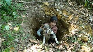 Rescuing a dog stuck in a hole, cutting dry firewood to store for the winter and cooking every day