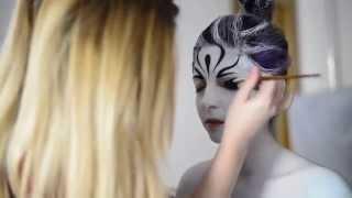 making of Body Paint Zebra