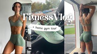 FITNESS VLOG ll my new workout split, home gym tour, groceries + workout