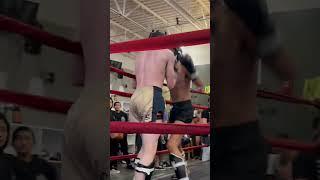 FusBoxe Sambo1 Combat Sambo Fighter in Muay Thai boxing fight.