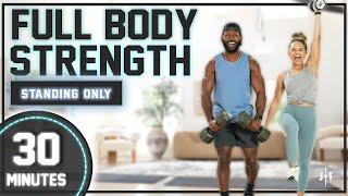 30 Minute Full Body Dumbbell Strength Workout [All Standing/No Repeat]