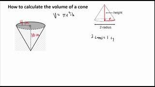 How to calculate the volume of a cone